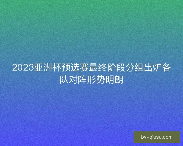 2023亚洲杯预选赛最终阶段分组出炉各队对阵形势明朗 2023亚洲杯预选赛最终阶段分组出炉各队对阵形势明朗