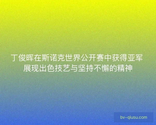 丁俊晖在斯诺克世界公开赛中获得亚军 展现出色技艺与坚持不懈的精神